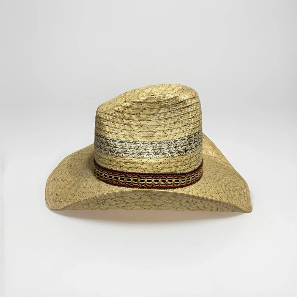 Vtg RIO GRANDE Cowboy Hat Mens 6-7/8 Chihuahua Straw High‎ Dome 55 Western Ranch